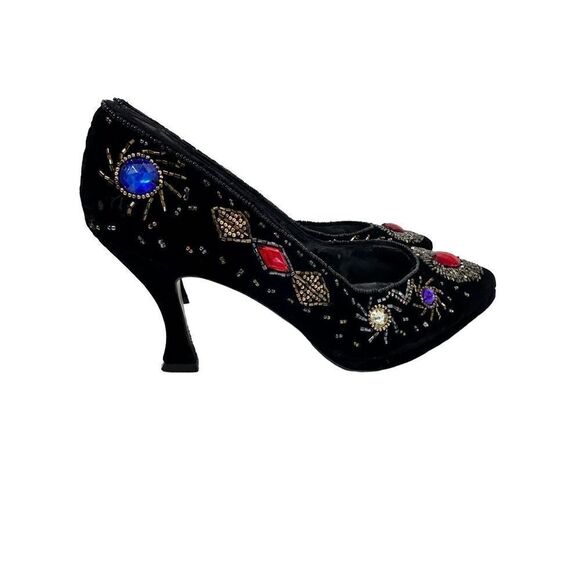 Caparros Vintage Jeweled Velvet Heels Limited Edition BNWOT - Picture 5 of 13